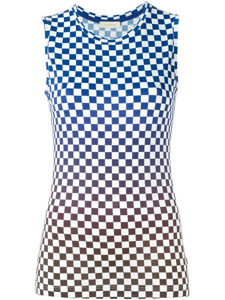 Wunderkind Check Print Sleeveless Top