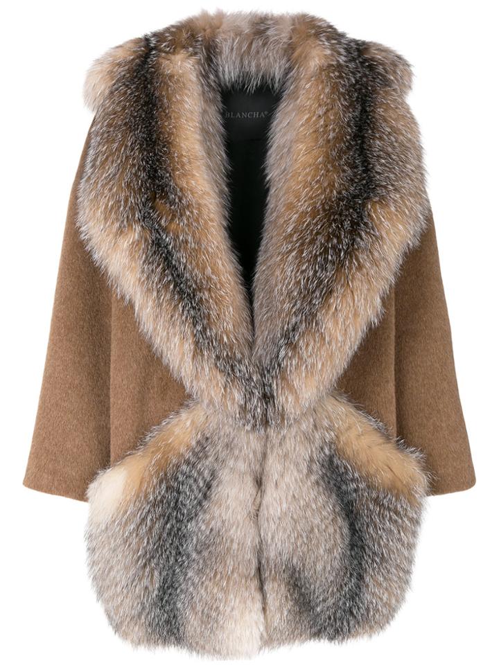 Blancha Shawl Collar Coat - Brown