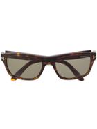Tom Ford Eyewear Rectangular Tortoiseshell Sunglasses - Brown