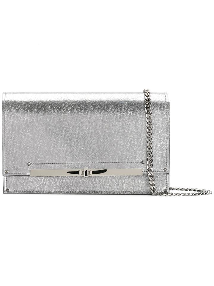 Casadei Metallic Twist-lock Clutch Bag