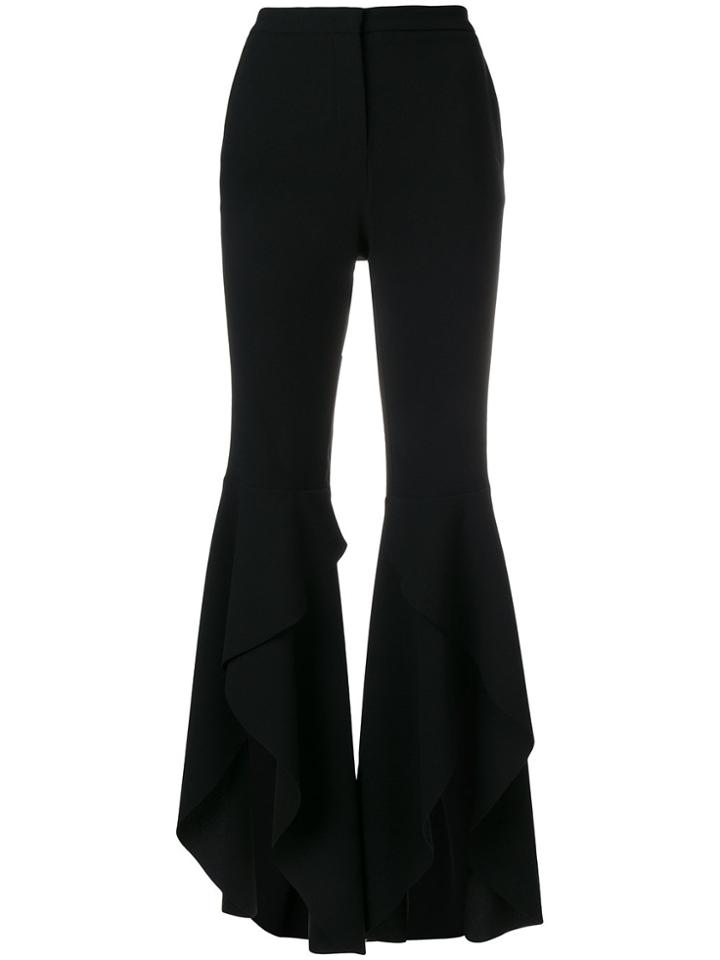 Pinko Ruffle Flare Trousers - Black