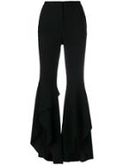 Pinko Ruffle Flare Trousers - Black