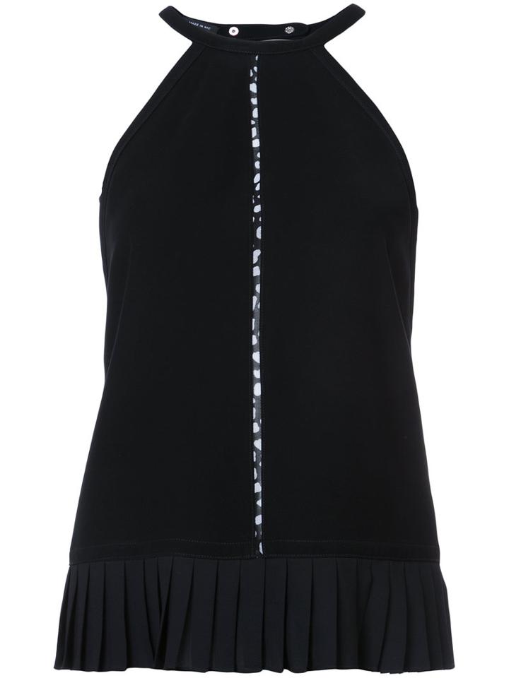 Yigal Azrouel - Pleated Hem Tank - Women - Polyester - 4, Black, Polyester