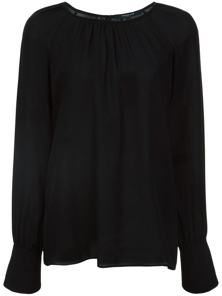 Derek Lam Long Sleeve Blouse, Women's, Size: 48, Black, Silk