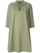Twin-set Open Collar Shirt Dress - Green