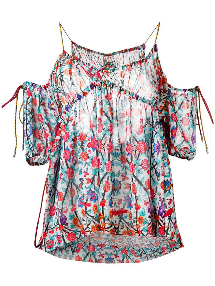 Floral Off-shoulder Blouse - Women - Polyester - 40, Polyester, Miahatami