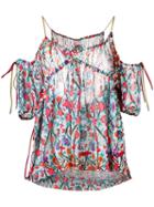 Floral Off-shoulder Blouse - Women - Polyester - 40, Polyester, Miahatami