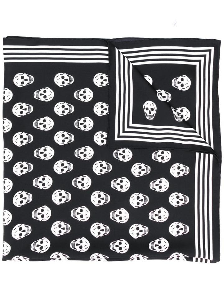 Alexander Mcqueen Mini Skull Print Scarf - Black