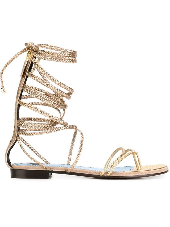 Lanvin Braided Strappy Sandals
