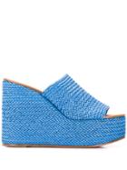 Casadei Platform Wedge Sandals - Blue