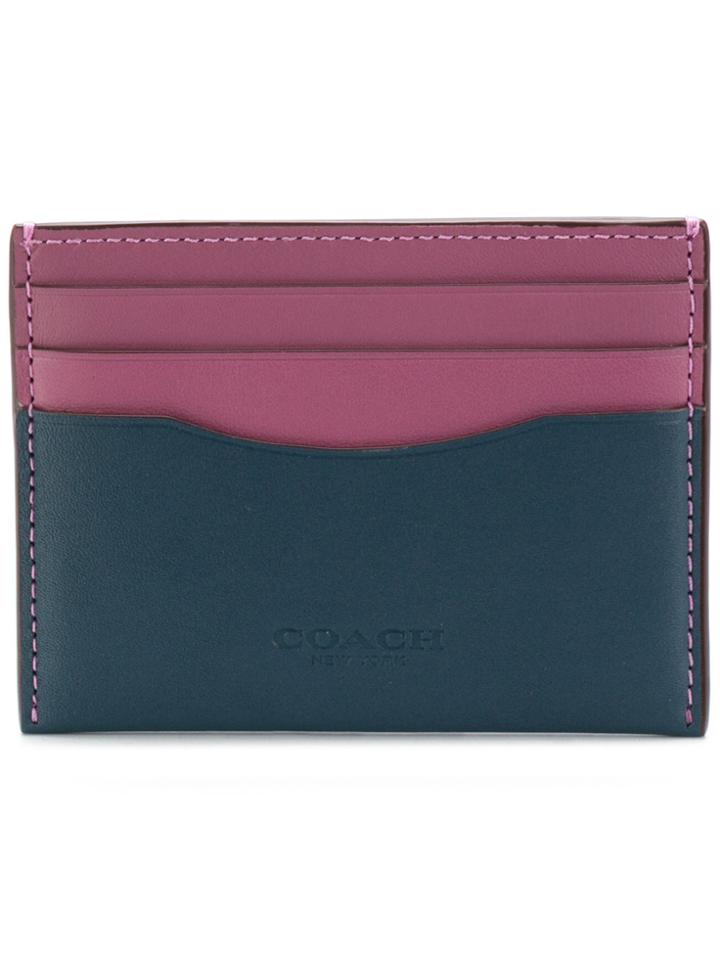 Coach Colorblock Flat Card Case - Blue