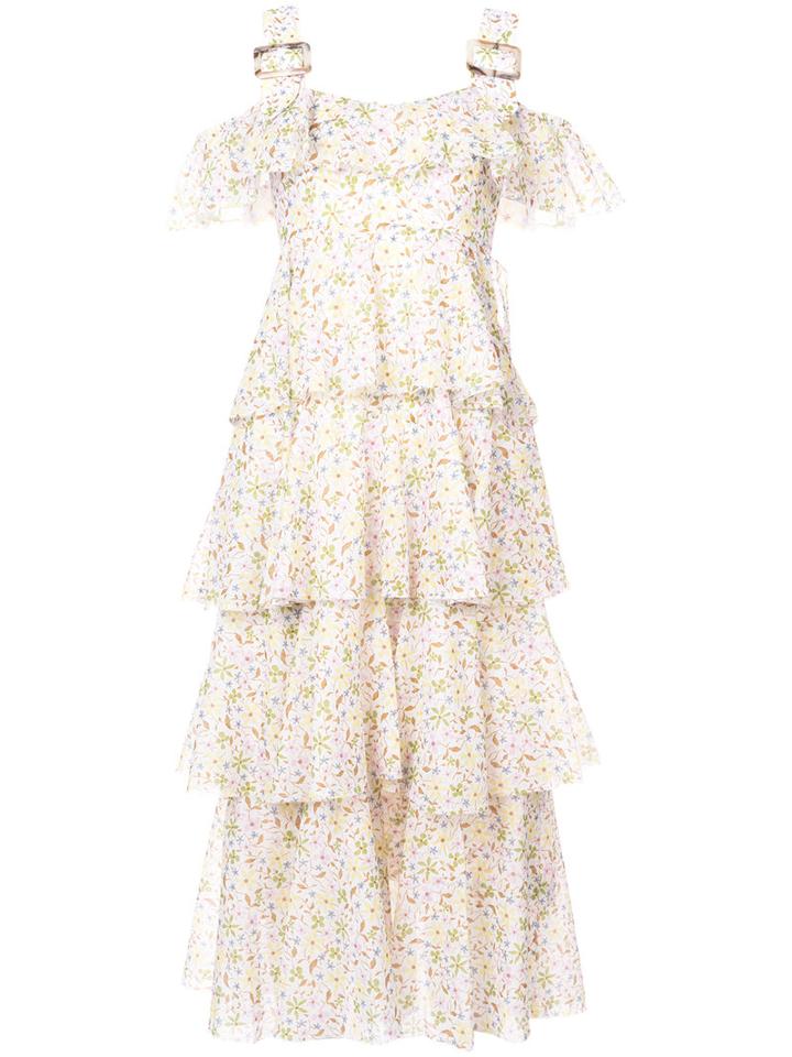 Alexa Chung - Layered Midi Dress - Women - Cotton - 12, Nude/neutrals, Cotton