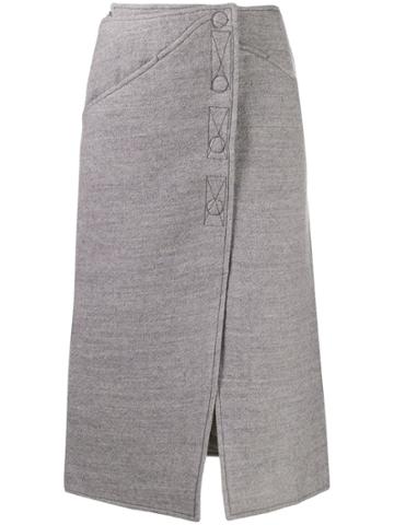 Courrèges Felted Midi Skirt - Grey