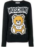 Moschino Teddy Bear Intarsia Sweater - Black