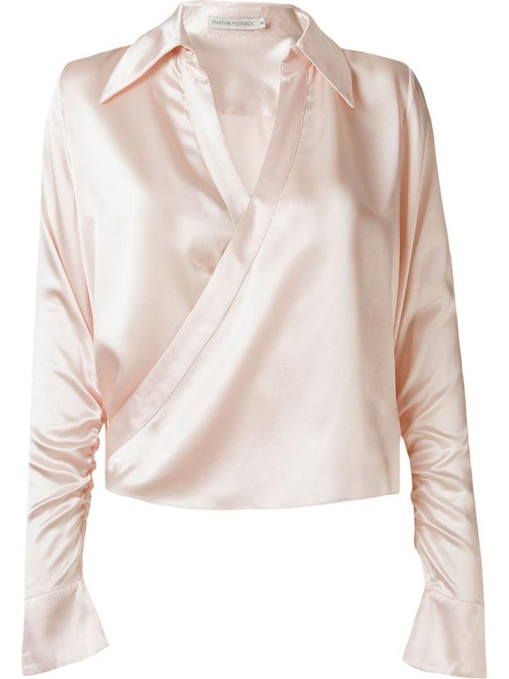 Martha Medeiros Wrap Shirt, Women's, Size: 42, Pink/purple, Silk