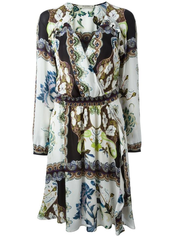 Etro Paisley Print Peasant Dress