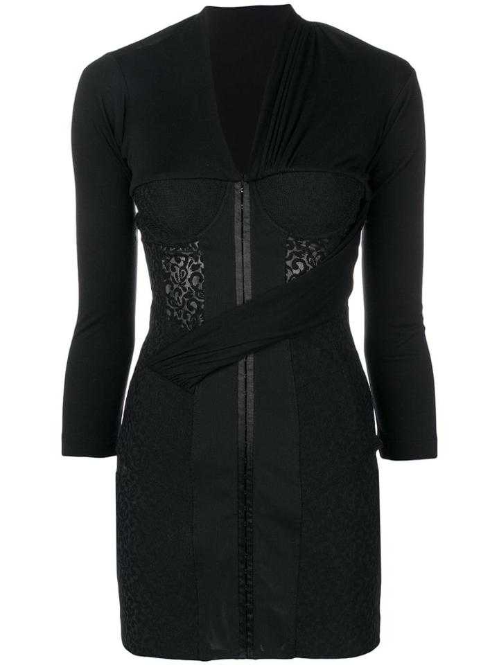 Alexander Wang Fitted Bodice Mini Dress - Black