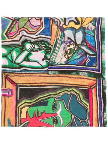 Paul Smith Artist Studio Print Scarf - Green