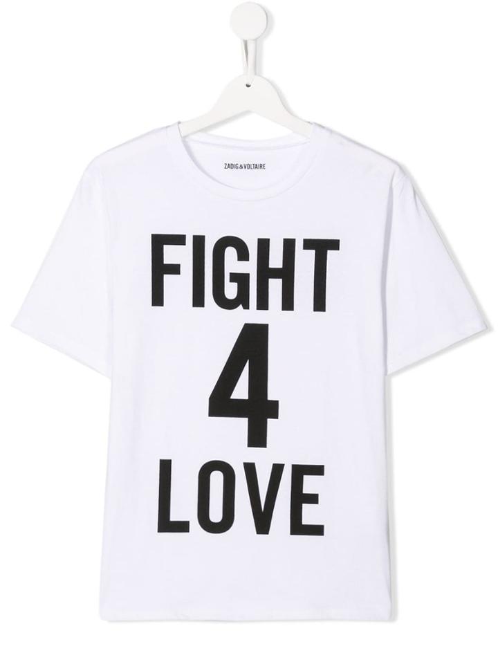 Zadig & Voltaire Kids 'fight 4 Love' T-shirt - White