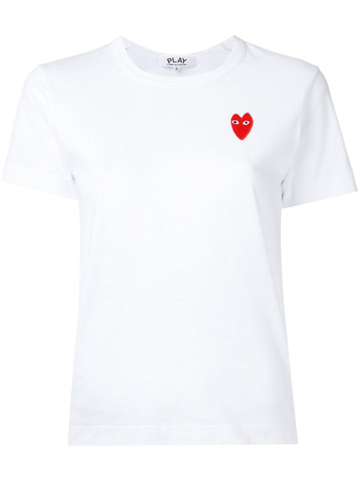 Comme Des Garçons Play Heart Logo T-shirt, Women's, Size: Medium, White, Cotton