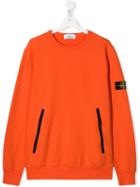 Stone Island Junior Teen Logo Patch Sweatshirt - Orange