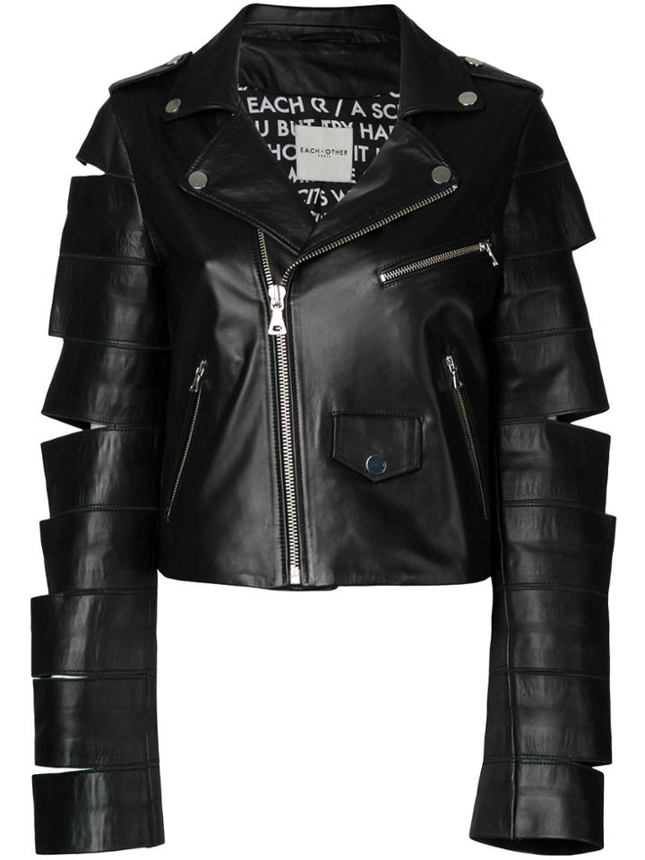Each X Other Cut Sleeve Biker Jacket - Black