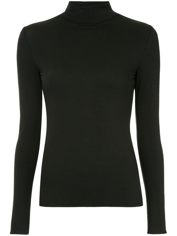 Layeur Roll Neck Jersey Top - Black