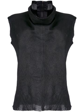Vanderwilt Funnel Neck Sleeveless Blouse - Black