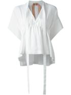 No21 Scarf-collar Top, Women's, Size: 46, White, Silk/acetate