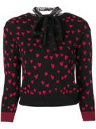 Red Valentino Heart Intarsia Jumper - Black