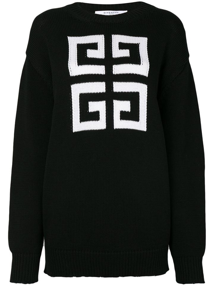 Givenchy Knitted Pattern Jumper - Black