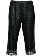 Marc Jacobs Embroidered Cropped Trousers - Black