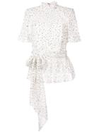 Rebecca Taylor Tie Waist Bow Blouse - White