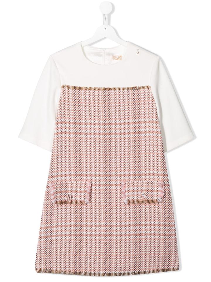 Elisabetta Franchi La Mia Bambina Teen Tweed Mini Dress - White