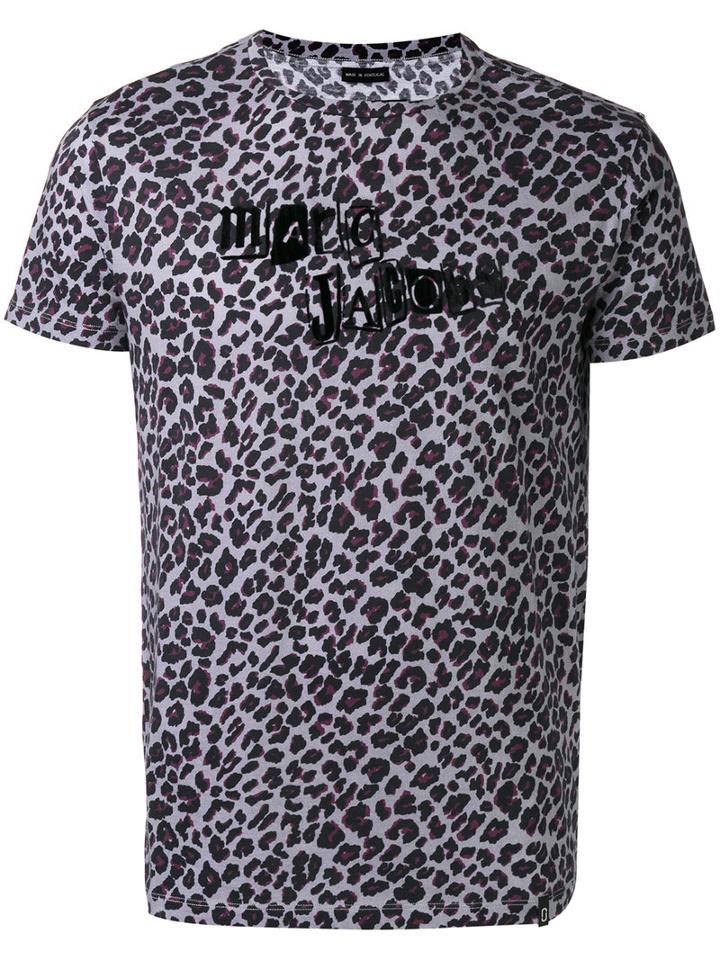 Marc Jacobs Logo Leopard Print T-shirt, Men's, Size: Xl, Grey, Cotton