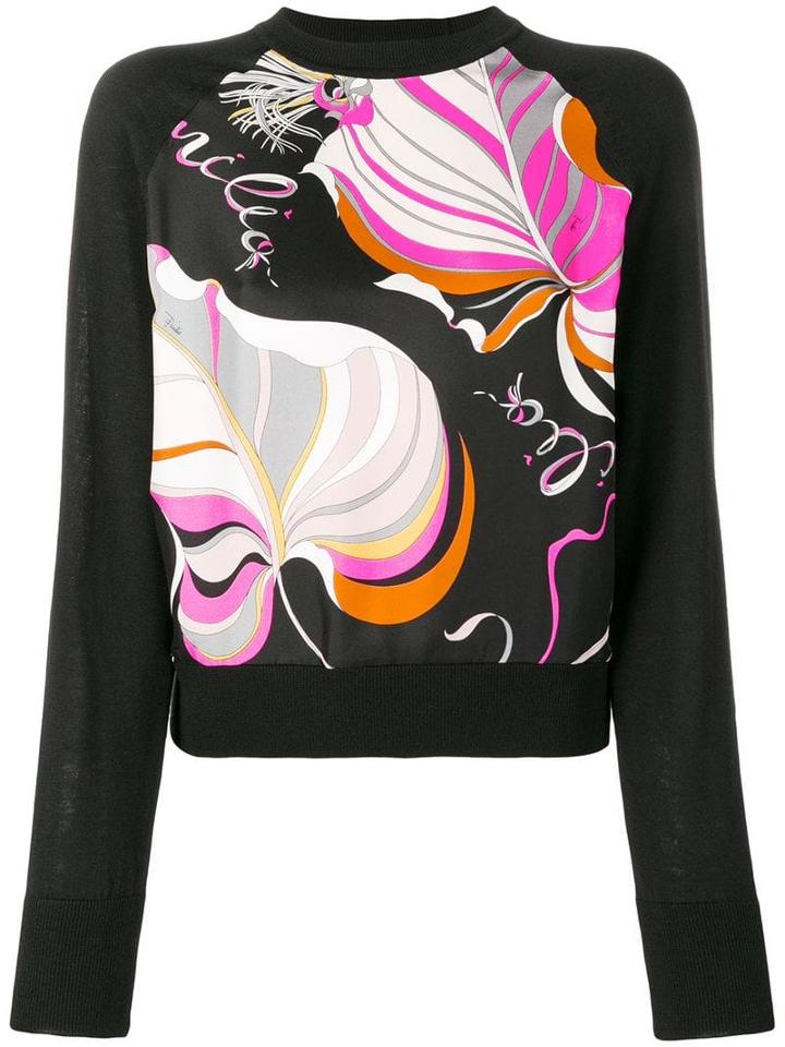 Emilio Pucci Frida Print Wool-silk Blend Jumper - Black