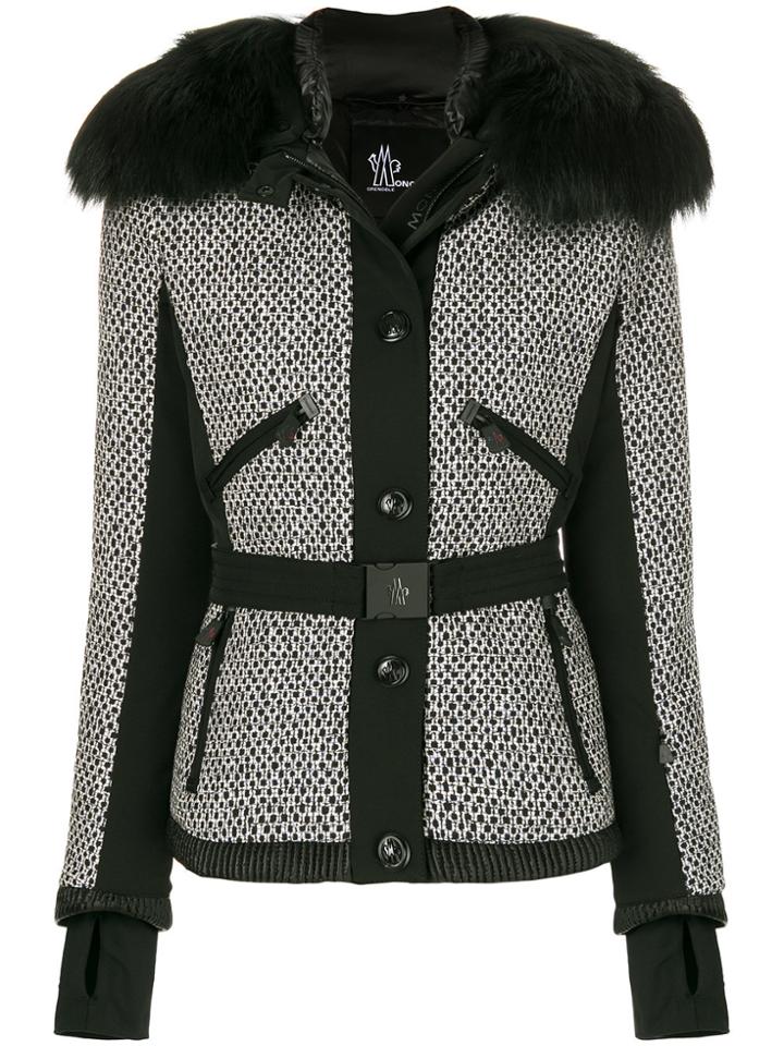 Moncler Grenoble Fox Fur Trim Fitted Jacket - Black