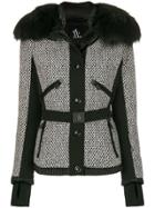 Moncler Grenoble Fox Fur Trim Fitted Jacket - Black