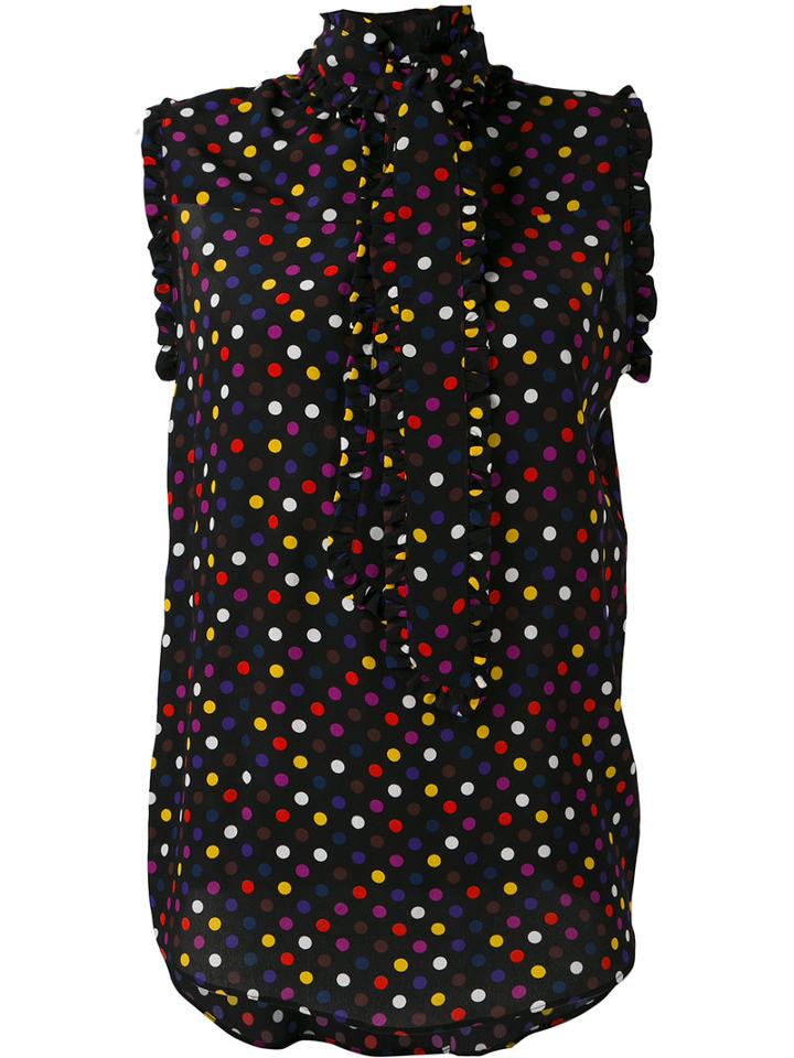 Rossella Jardini - Polka Dot Tank Top - Women - Silk - 44, Black, Silk
