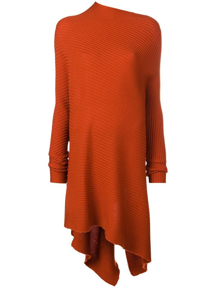 Marques'almeida Asymmetric Ribbed Dress - Orange
