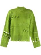 Versace Knitted Cut-out Jumper - Green