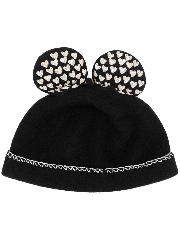 Le Chapeau Le Chapeau 5019b Nero+argento Leather/fur/exotic