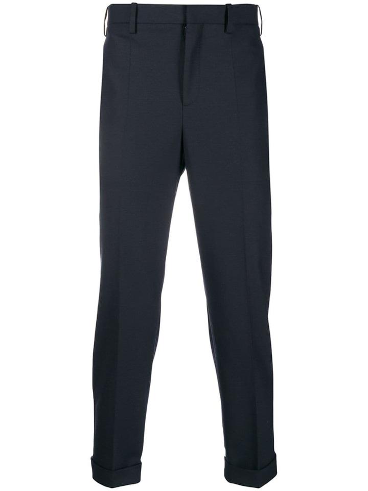 Neil Barrett Contrast Stripe Tailored Trousers - Blue
