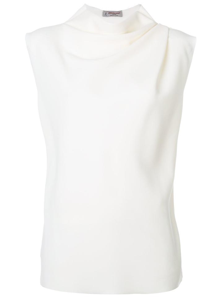 Alberto Biani High Neck Tank Top - White