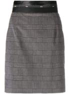 Msgm Tartan Fitted Skirt - Grey