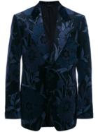 Tom Ford Floral Patterned Suit Jacket - Blue
