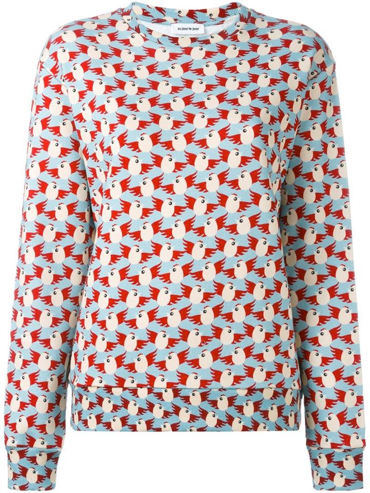 Au Jour Le Jour Birds Print Sweatshirt