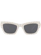 Versace Eyewear Studded Cat-eye Sunglasses - White