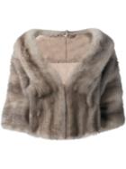 Liska Cropped Mink Fur Coat, Women's, Size: Large, Nude/neutrals, Mink Fur