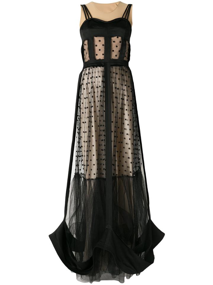 Maison Margiela Sheer Polka Dot Gown - Black